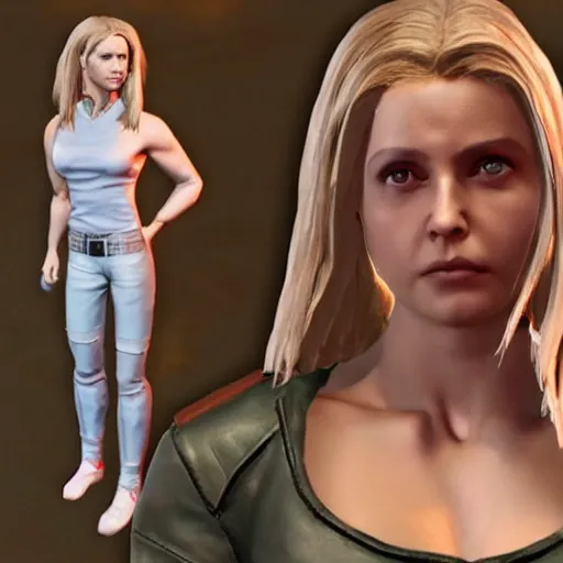 Prompt: Buffy Summers 3D character model in Mortal Kombat 11 n- 5