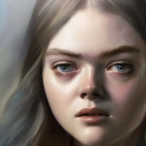 Prompt: ultra realistic portrait painting of elle fanning in death stranding, art by frank frazetta, 4 k, ultra realistic, highly detailed, epic lighting