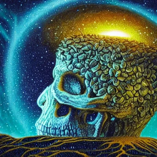 Image similar to ngc 3132 falling waterfall mysterious skull landscape by Casey Weldon, edge of the world, image credit nasa nat geo