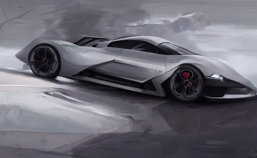 Prompt: futuristic concept car by porsche and lamborghini, side view, digital art, ultra realistic, ultra detailed, art by greg rutkowski