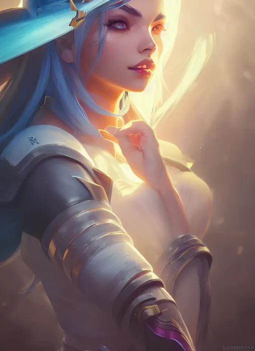 Image similar to ashe, league of legends splash art, path traced, octane render, highly detailed, high quality, digital painting, hd, alena aenami, lilia alvarado, shinji aramaki, karol bak, alphonse mucha, tom bagshaw