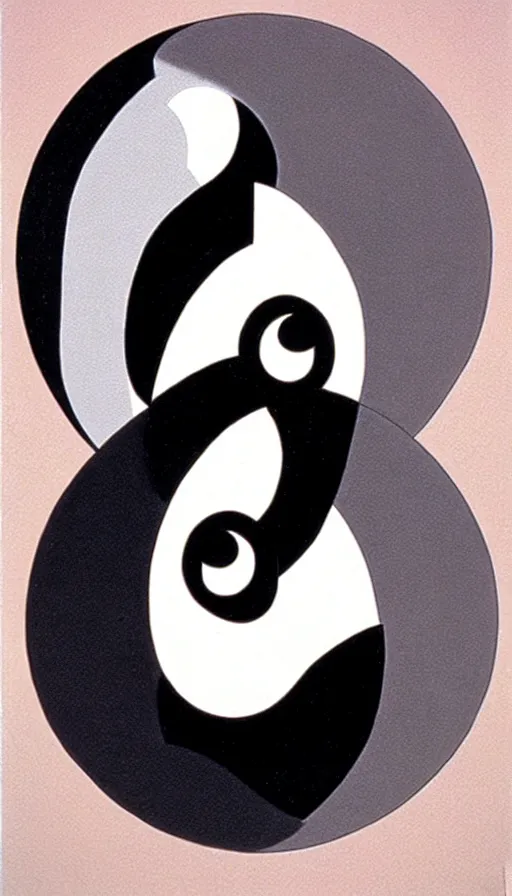 Prompt: Abstract representation of ying Yang concept, by Charles Addams