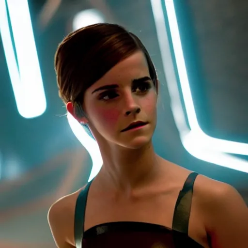 Image similar to movie still of emma watson in tron : legacy ( 2 0 1 0 )