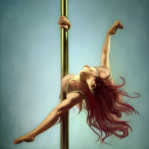 Image similar to A beautiful pole dancing fairie, cinematic lighting, soft bokeh, fantasy, modern, colourful, highly detailed, digital painting, artstation, deviantart, concept art, sharp focus, illustration, by Edward Hopper and Rene Magritte and Alphonse Mucha