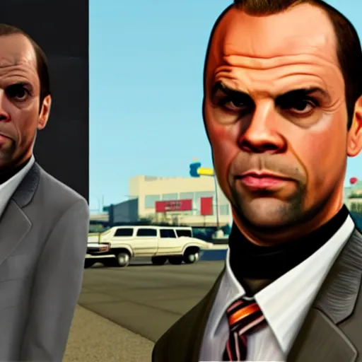 Image similar to Ernie Johnson as a GTA V character, highly detailed