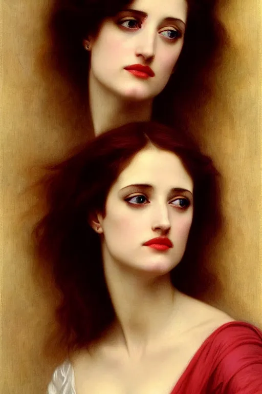 Prompt: eva green angeline jolie gessica chastain,, painting by rossetti bouguereau, detailed art, artstation