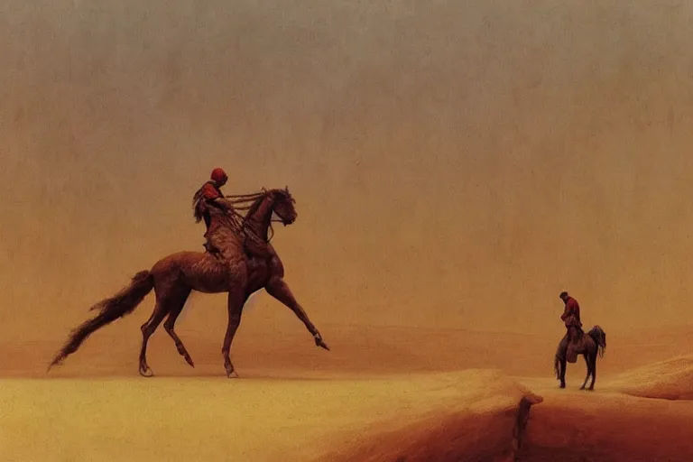 Image similar to algerian fantazia horse show in mars, by beksinski, and bosch, artstation cgsociety