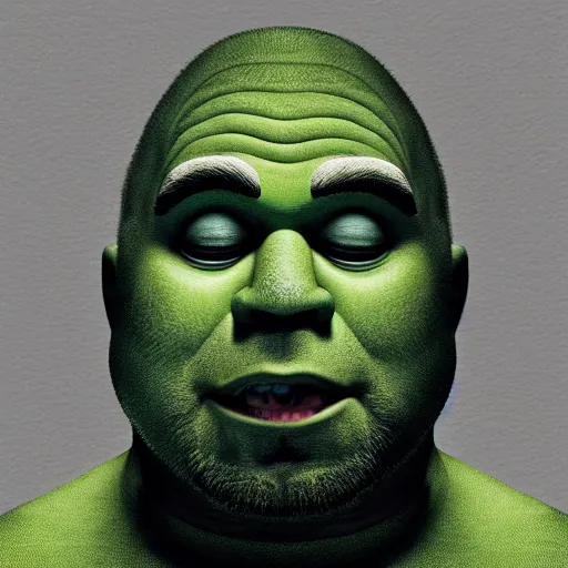 Prompt: portrait of Shrekye West, kanye, shrek