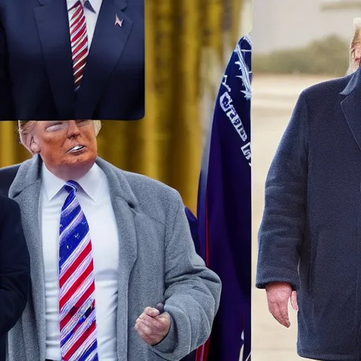 Image similar to trump hiding nuclear secrets in his jacket