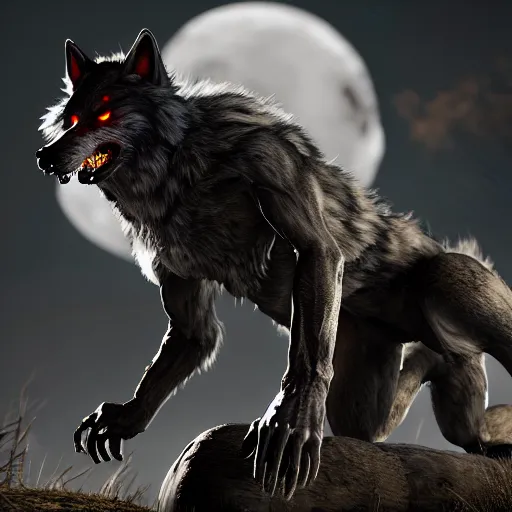 Prompt: werewolf from van helsing unreal engine hyperreallistic render 8k