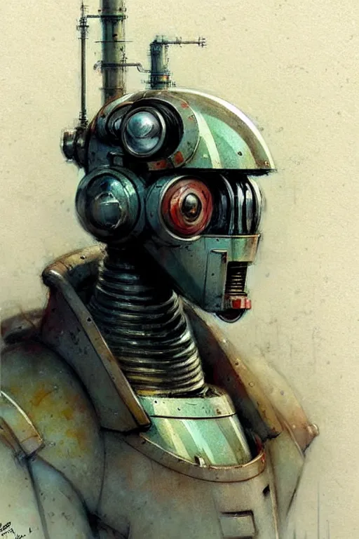 Prompt: ( ( ( ( ( 1 9 5 0 s retro future robot android industrial. muted colors. ) ) ) ) ) by jean - baptiste monge!!!!!!!!!!!!!!!!!!!!!!!!!!!!!!