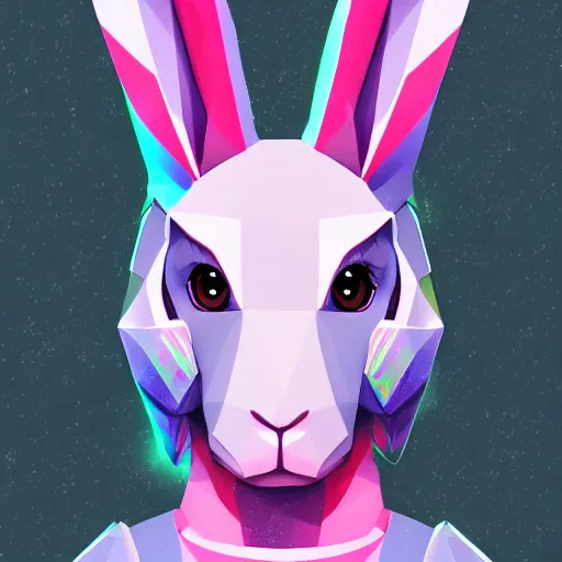 Image similar to aesthetic rabbit fursona portrait, commission of a anthropomorphic male horse, fursona horse wearing stylish holographic clothes, winter armosphere, pastel simple art, low poly