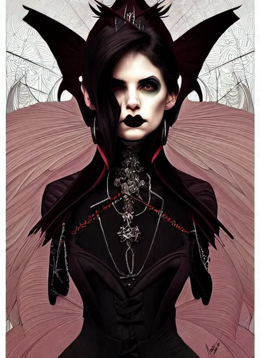 Image similar to hyper detailed ultra sharp painting of a elite vampire count. trending on artstation, warpaint aesthetic, darkwave, gothic, eerie, ornate, intricate, digital painting, concept art, smooth, sharp focus, illustration, art by artgerm and james jean, gilleard james and alphonse mucha, 8 k