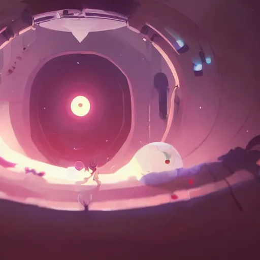 Image similar to hand with and eye in the center, floating in a spiraling abyss, scifi, painted by pedro correa, cory loftis, james gilleard, atey ghailan, makoto shinkai, goro fujita, studio ghibli