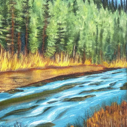 Image similar to painting of the Chinchaga River, Alberta