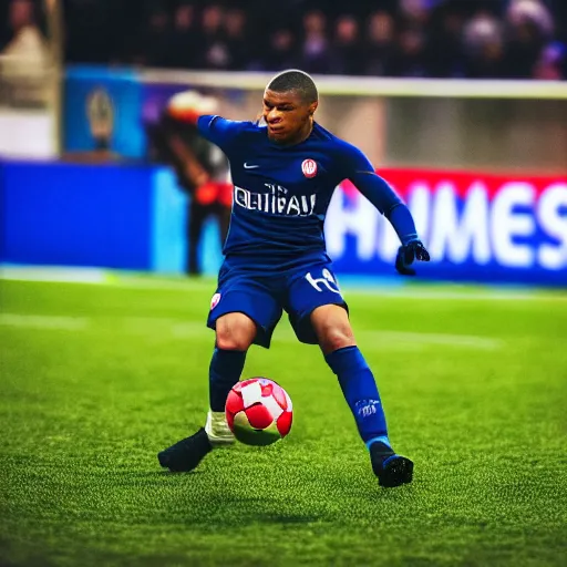 Prompt: Kylian mbappe sucks at football, detailed, cinematic light, art by photography