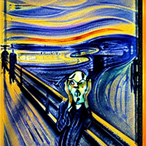 Image similar to the scream 3 d render