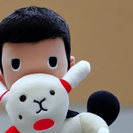 Image similar to novak djokovic as plushie toy