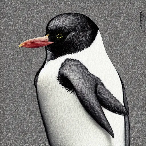 Prompt: Office penguin portrait by artgerm, WLOP