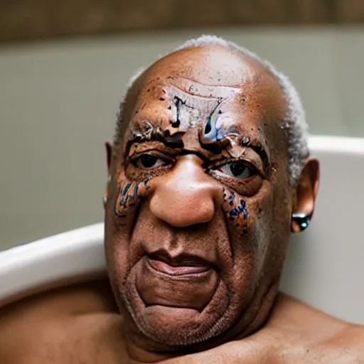 Prompt: bill cosby in a bathtub