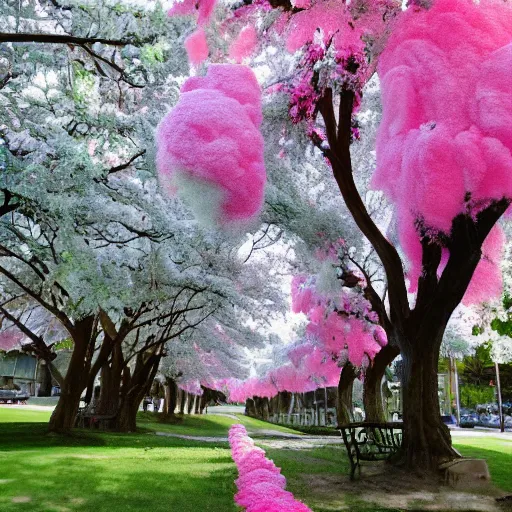 Image similar to cotton candy trees