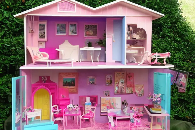 Prompt: a photo of real life barbie house