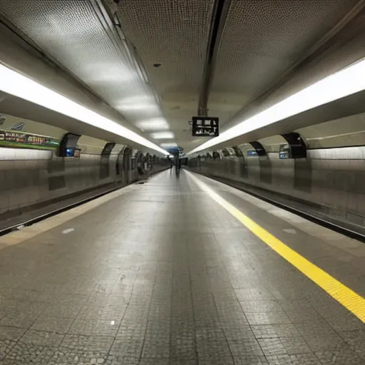 Prompt: picture of an empty subway station in Sao Paulo