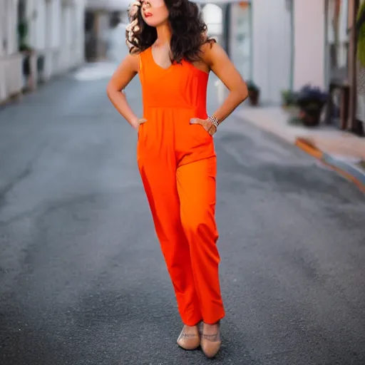 Image similar to beautiful girl in an orange jumpsuit