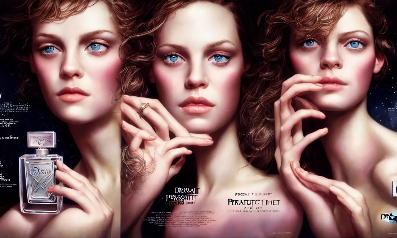 Image similar to portrait fragrance advertising campaign by drew struzan, highly detailed