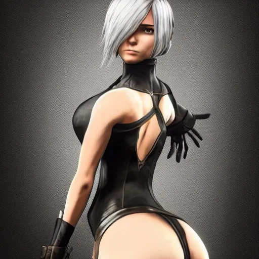 Prompt: portrait of 2B nier automata wearing skin tight clothes screenshot from the video game Red dead redemption 2 digital art trending on Artstation, CGSociety