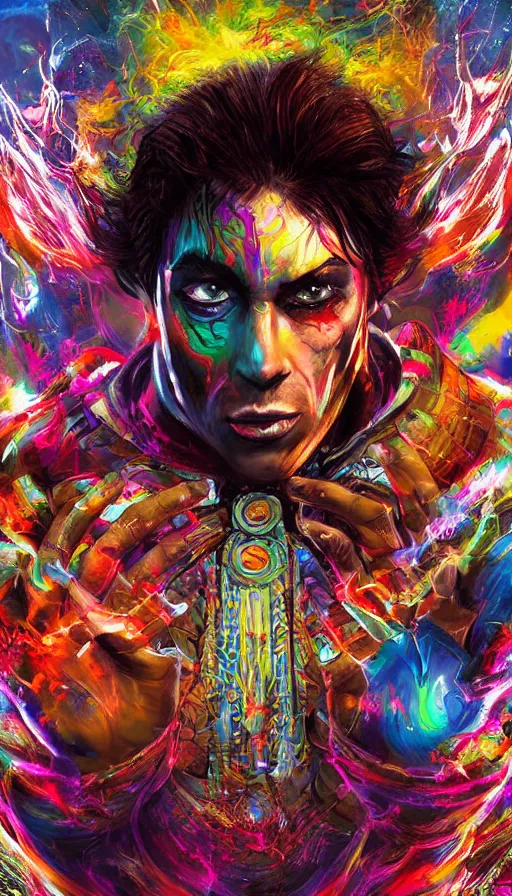 Prompt: psytrance artwork, by sam spratt, kazuya from tekken