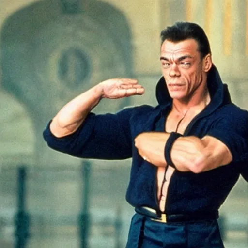 Image similar to jean-claude van Damme saluting