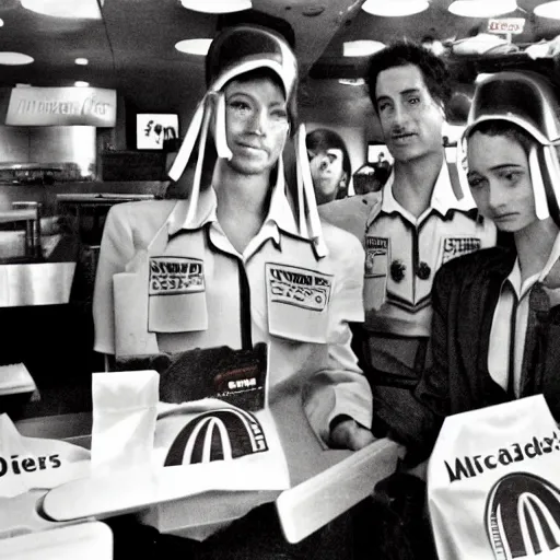 Image similar to McDonalds Hamburgers pyramid peace offering to space aliens, Pulitzer prize winning photograph