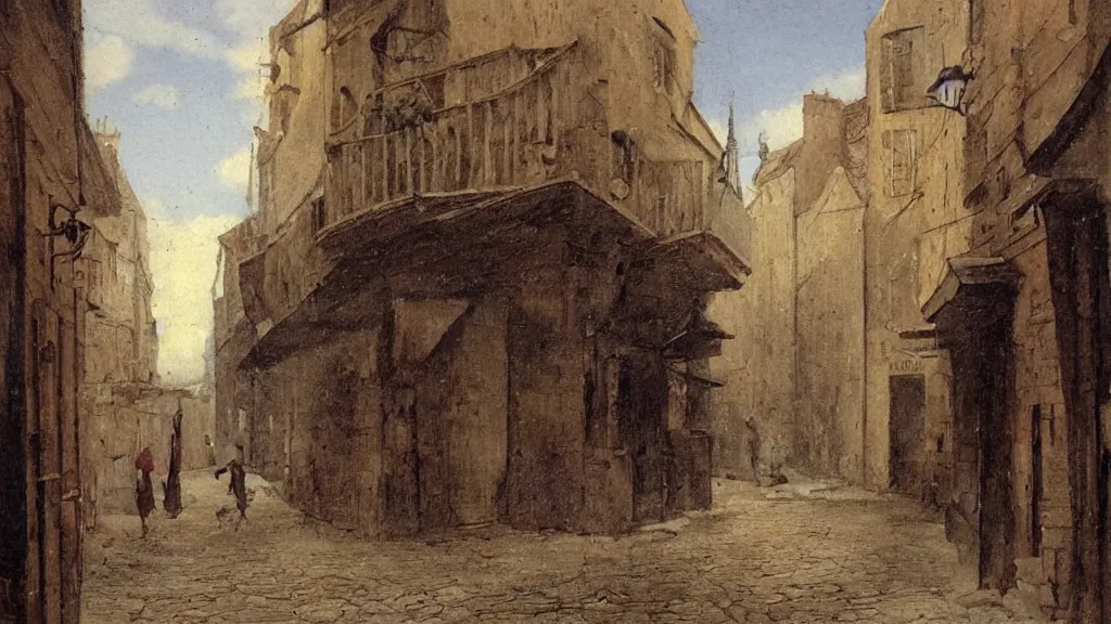 Image similar to an old street, by jean - baptist monge,