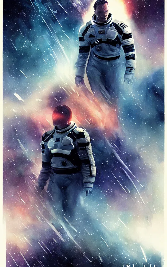 Image similar to interstellar movie poster by bill sienkiewicz and jaime jones