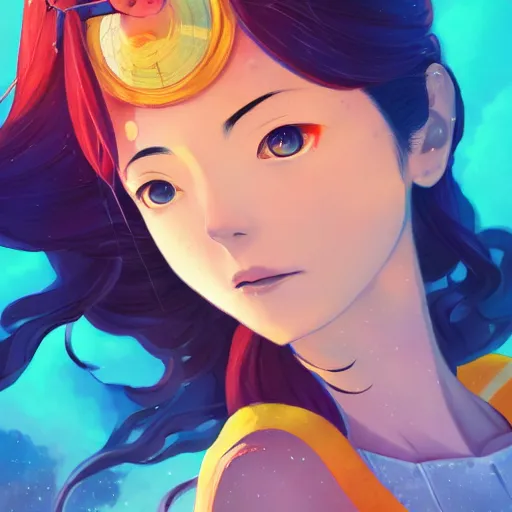 Prompt: portrait of amaterasu, the goddess of the sun, rich vivid colors, ambient lighting, dynamic lighting, 4k, official media, anime key visual, makoto shinkai, ilya kuvshinov, lois van baarle, rossdraws, detailed, trending on artstation