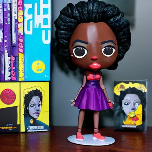 Image similar to viola davis cosplay maya angelou, stop motion vinyl action figure, plastic, toy, butcher billy style