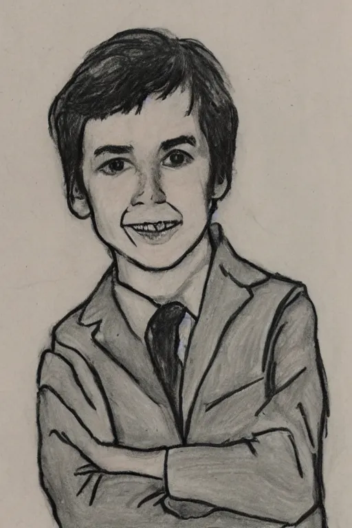Prompt: a childs drawing of randy mantooth as johnny gage