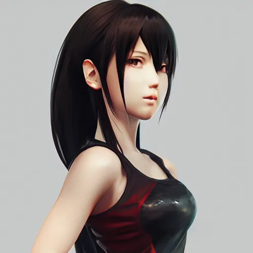 Image similar to head and shoulders of tifa lockhart by wlop, rossdraws, mingchen shen, bangkuart, sakimichan, yan gisuka, jeongseok lee, artstation, 4k