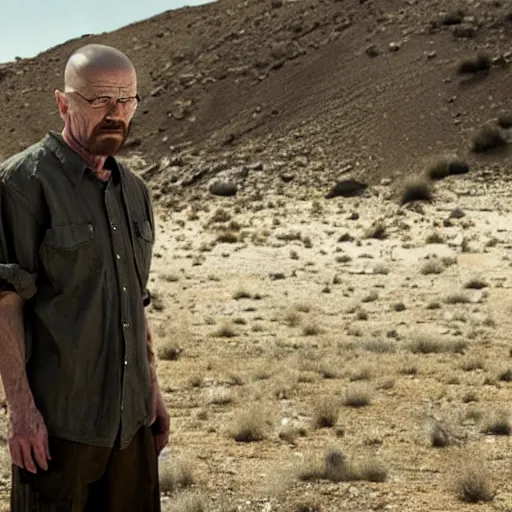 Image similar to Film still of Walter White with cybernetic battle armor in new Breaking bad movie, highly detailed, 4k