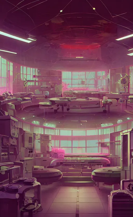 Image similar to Interior shot of a futuristic laboratory by Petros Afshar and Beeple, James Gilleard, Mark Ryden, Wolfgang Lettl highly detailed