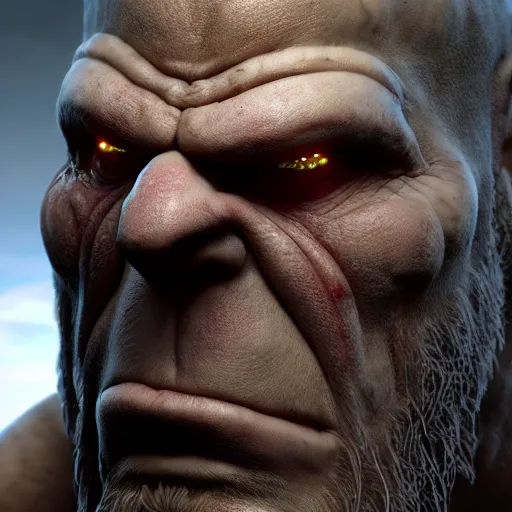 Image similar to a photorealistic render of krator from gow, bigstudiovfx, cgmeetup, cgi, vfx, shortfilm, wetafx, framestorevfx, cgrecord, polycount