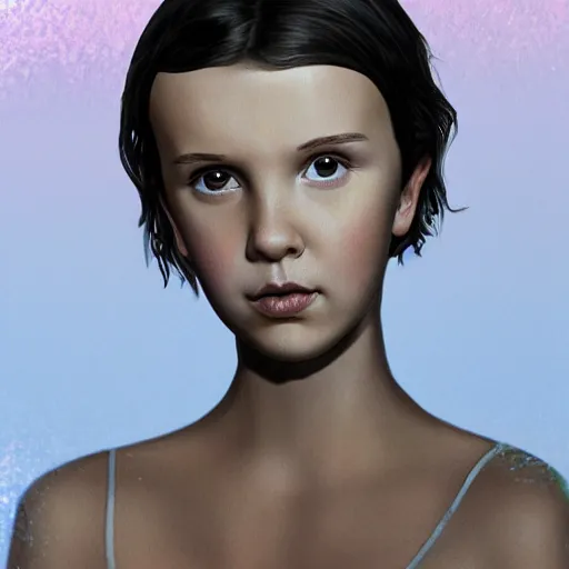 Prompt: Millie Bobby Brown made of water