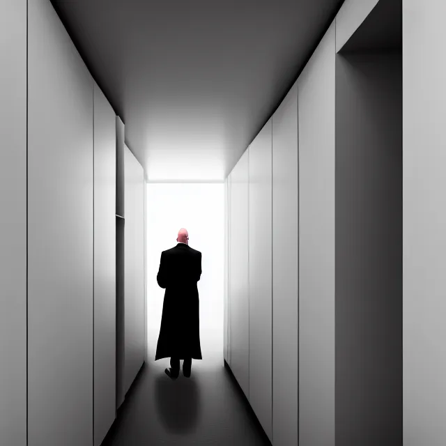 Image similar to agent 4 7 hiding in bedroom cupboard, highly detailed, 8 k, hdr, smooth, sharp focus, high resolution, award - winning photo