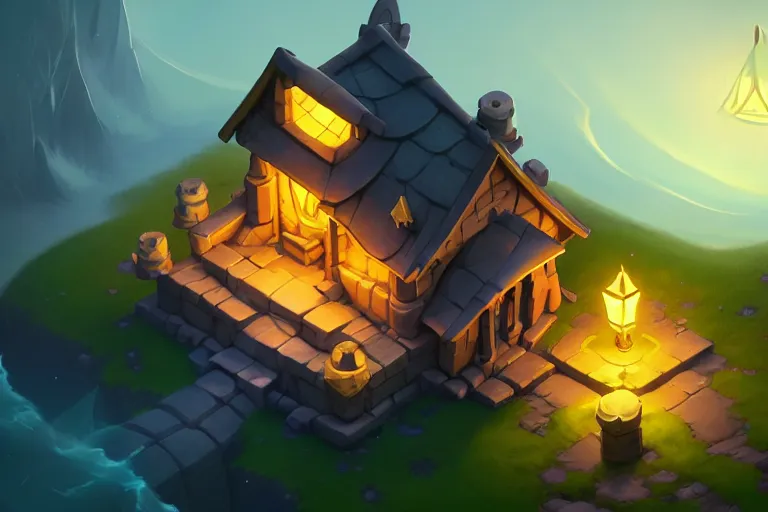 Prompt: [ important ] isometric house from dofus [ / important ], dofus art, deiv calviz, natural light, elegant, intricate, fantasy, atmospheric lighting, by greg rutkowski, hearthstone splash art, hd wallpaper, ultra high details, cinematic composition