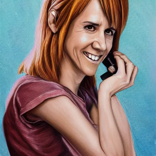 Image similar to Painting of Kristen Wiig, official, detailed, character dragonball, award winning artwork, Akira Toriyama