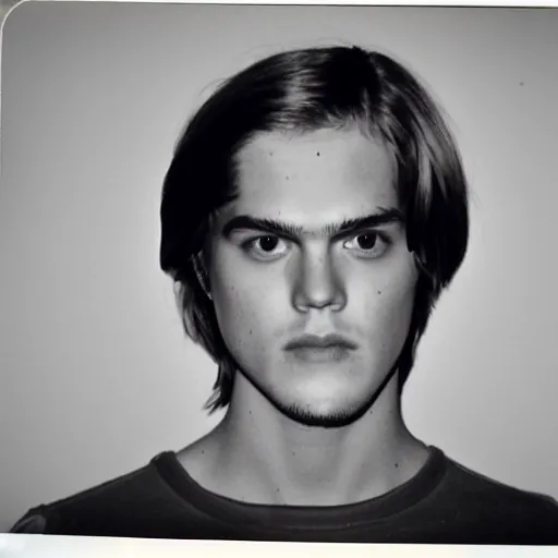Image similar to Mugshot Portrait of Maxmoefoe taken in the 1970s, photo taken on a 1970s polaroid camera, grainy, real life, hyperrealistic, ultra realistic, realistic, highly detailed, epic, HD quality, 8k resolution, body and headshot, film still, front facing, front view, headshot and bodyshot, detailed face, very detailed face