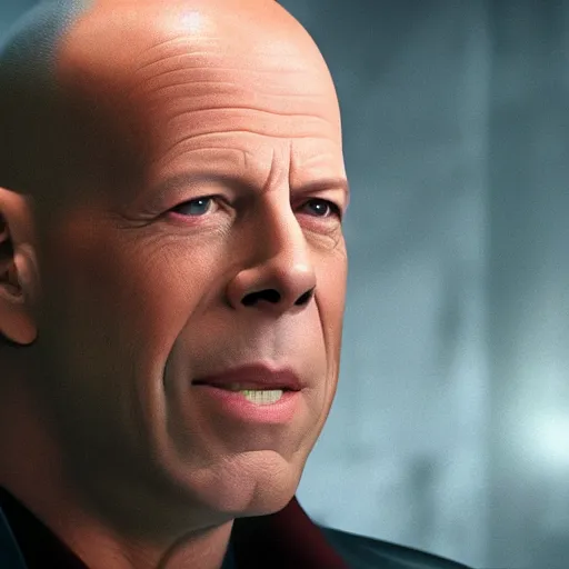 Image similar to Bruce Willis being a Marvel villain, 4K