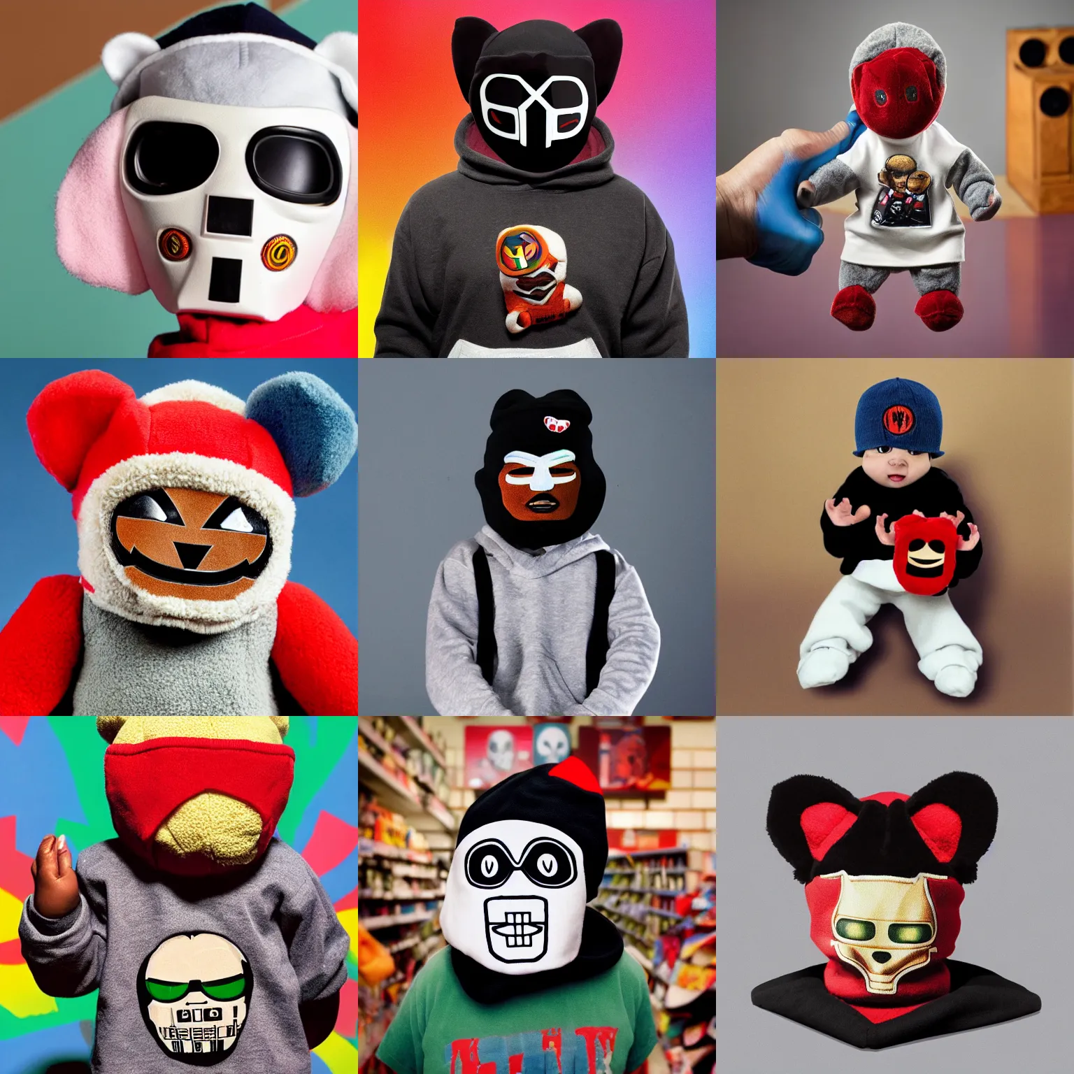 Prompt: mf doom beanie baby, photo