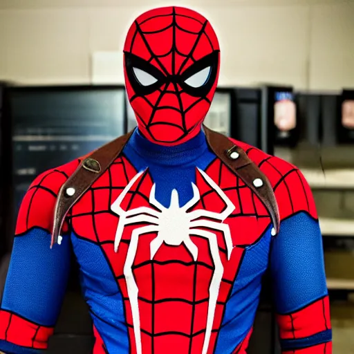 Image similar to captain america with spiderman mask, photo